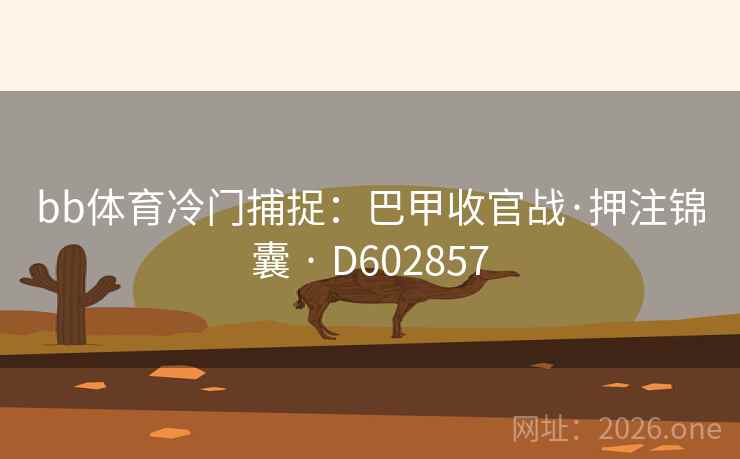 bb体育冷门捕捉：巴甲收官战·押注锦囊 · D602857