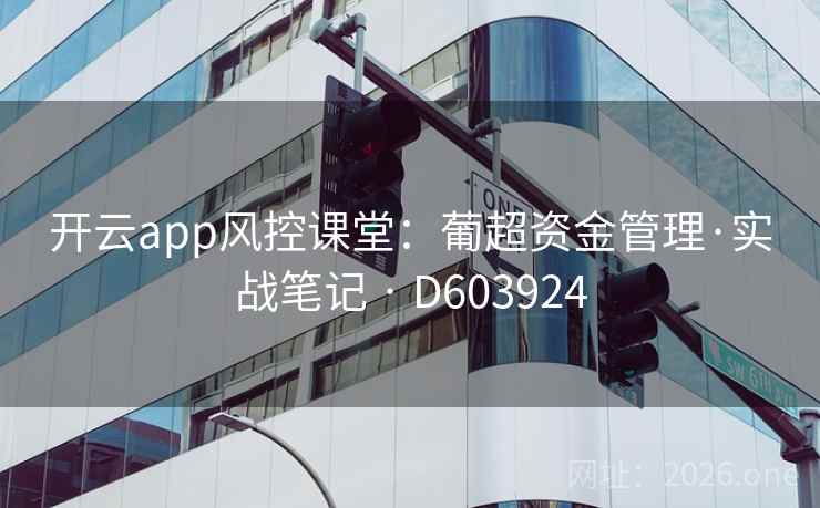 开云app风控课堂：葡超资金管理·实战笔记 · D603924