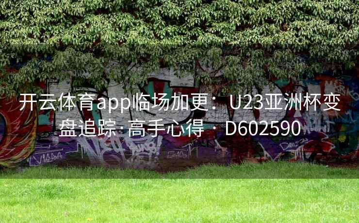 开云体育app临场加更:U23亚洲杯变盘追踪·高手心得 · D602590 第2张 开云体育app临场加更:U23亚洲杯变盘追踪·高手心得 · D602590 第2张